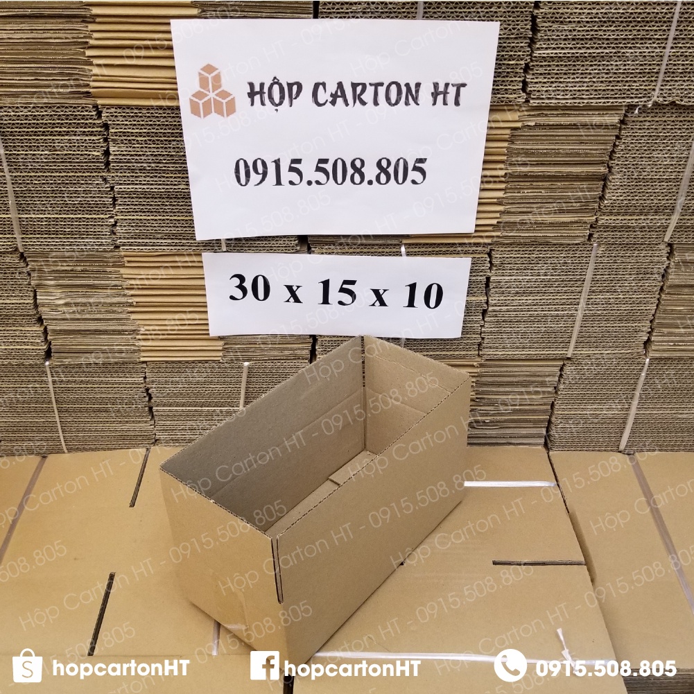 30x15x10 Hộp carton đóng hàng, thùng bìa giấy cod gói hàng