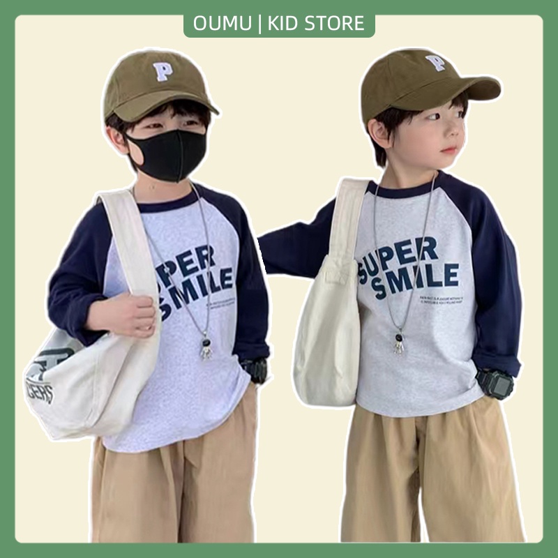 MNGRL Áo Thun Cotton Dài Tay Dáng Rộng Thời Trang Thoải Mái Cho Trẻ Em