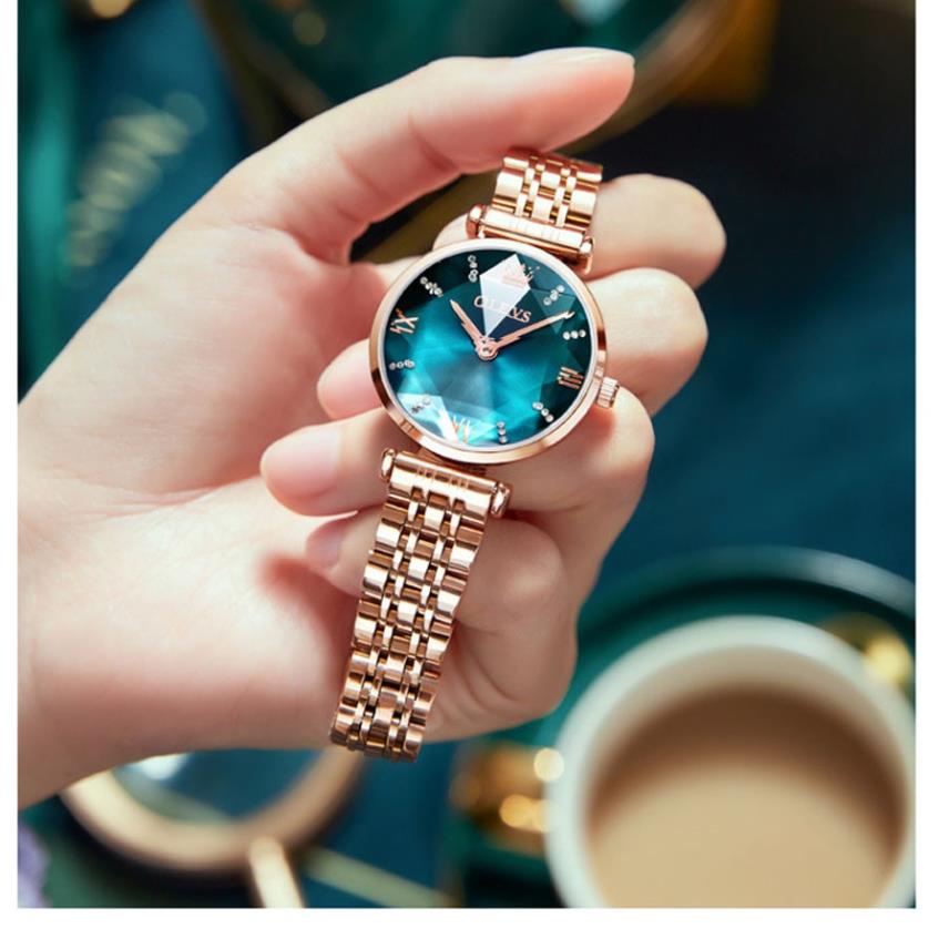 Đồng hồ nữ Olevs mặt kính thạch anh đường kính 32mm,dây đeo thép không gỉ chắc chắn thoải mái,chống thấm nước