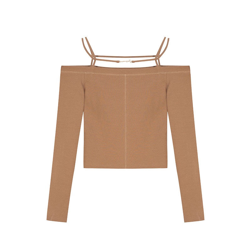 Áo Thun Cao Cấp Dáng Ôm Hở Vai Phong Cách Pháp Thời Trang Mùa Thu 2022 Mới Mẻ Cho Nữ