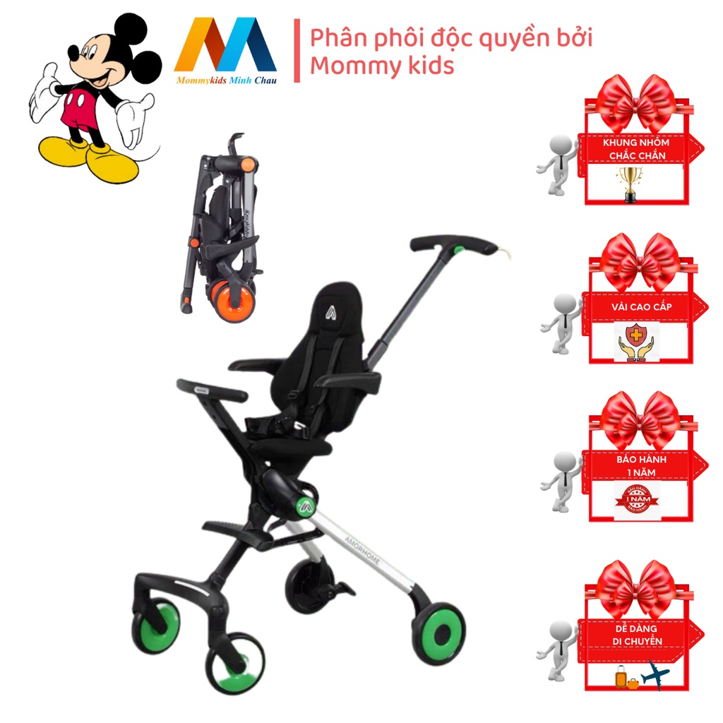 Xe Đẩy Du Lịch Gấp Gọn CAO CẤP MOMMYKIDS MINH CHÂU Cho Bé Siêu Gọn Nhẹ Trọng Tải 50kg trở lên