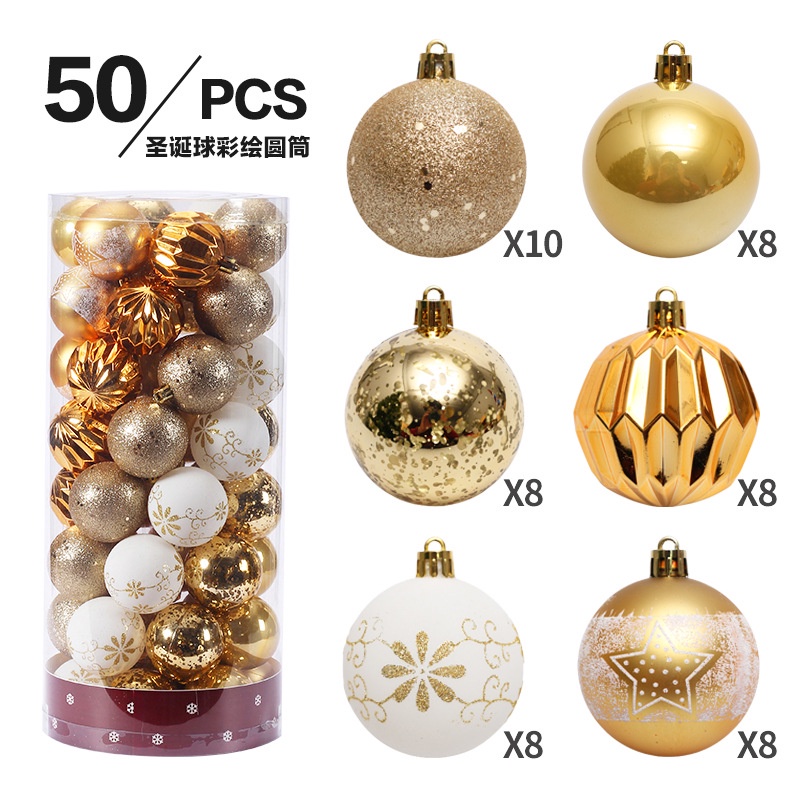 Hàng Mới Về Bộ 50 Trái Châu 6cm / 50 Trái Châu Trang Trí Cây Thông Giáng Sinh