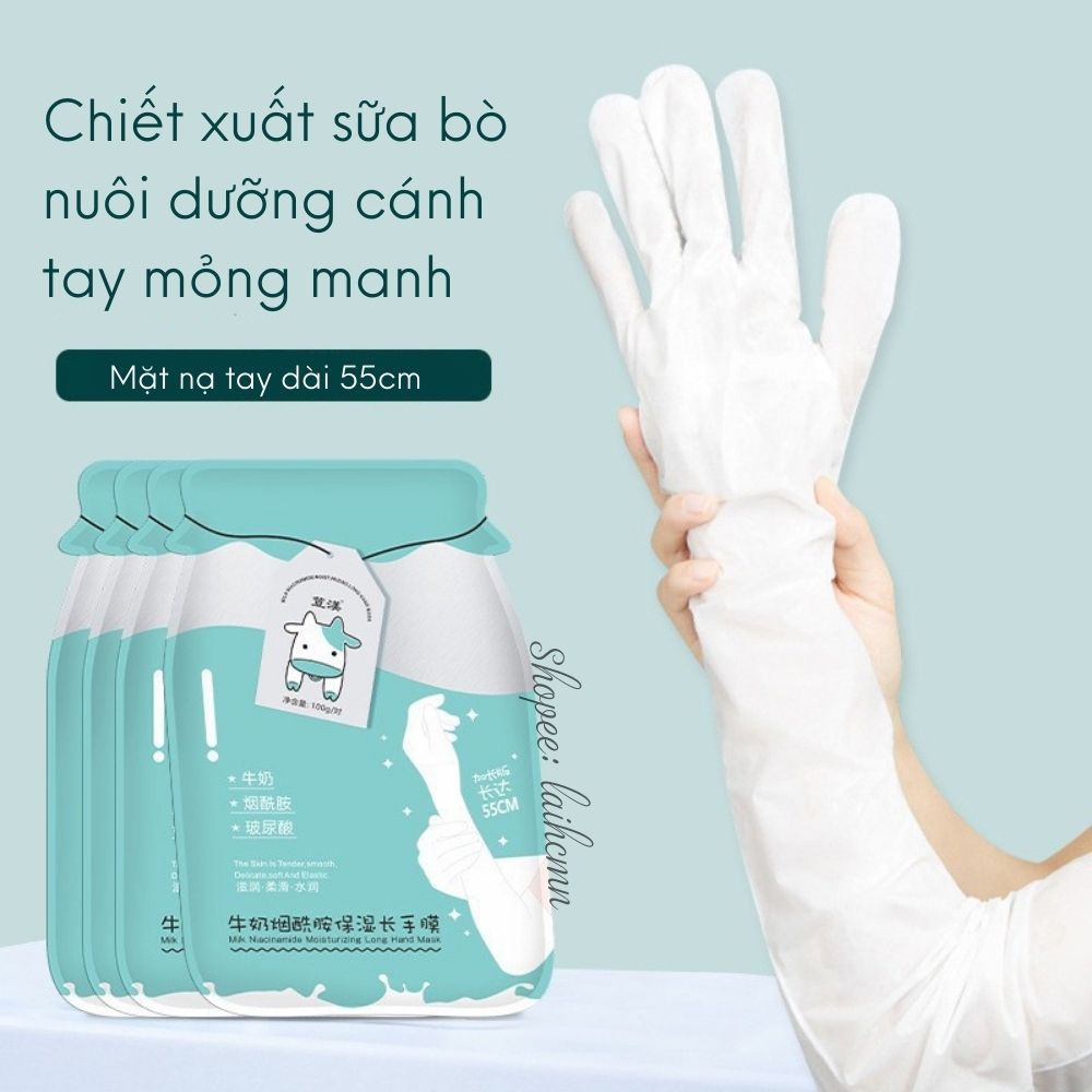 Mặt Nạ Tay Chân Sữa Bò Doumei 100g Milk Niacinamide Moisturizing Long Hand Mask Dưỡng Ẩm, Trắng Sáng, Mềm Mại, Mịn Màng