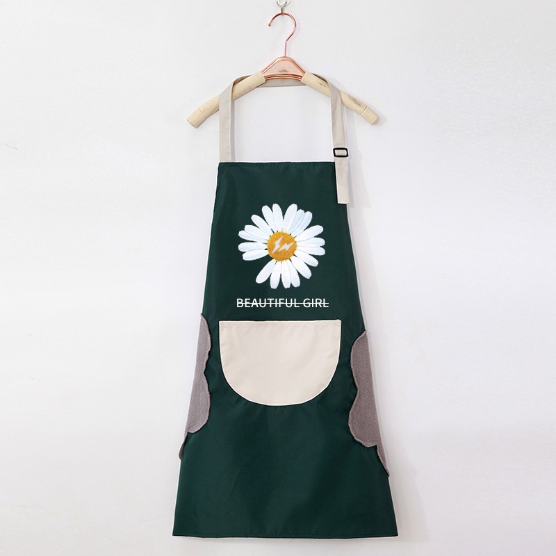 Tạp dề chống thấm có túi đựng và chỗ lau tay siêu cute