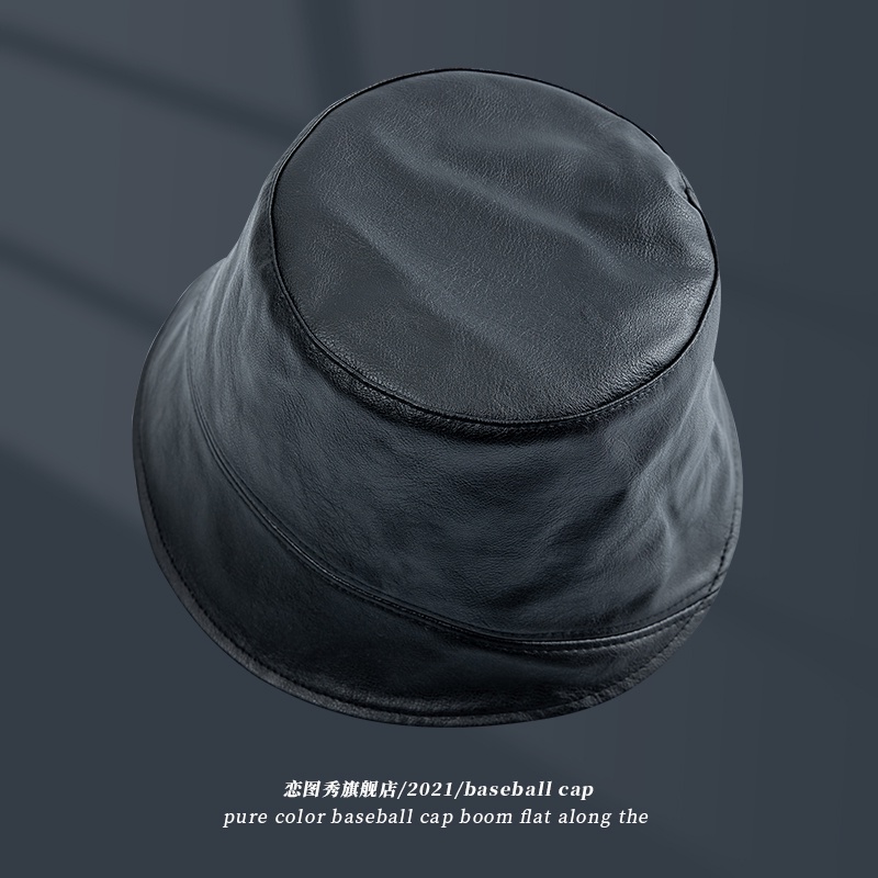 Mũ Bucket Chất Liệu Da pu Phong Cách Thời Trang Nhật Bản Dành Cho Nam Và Nữ