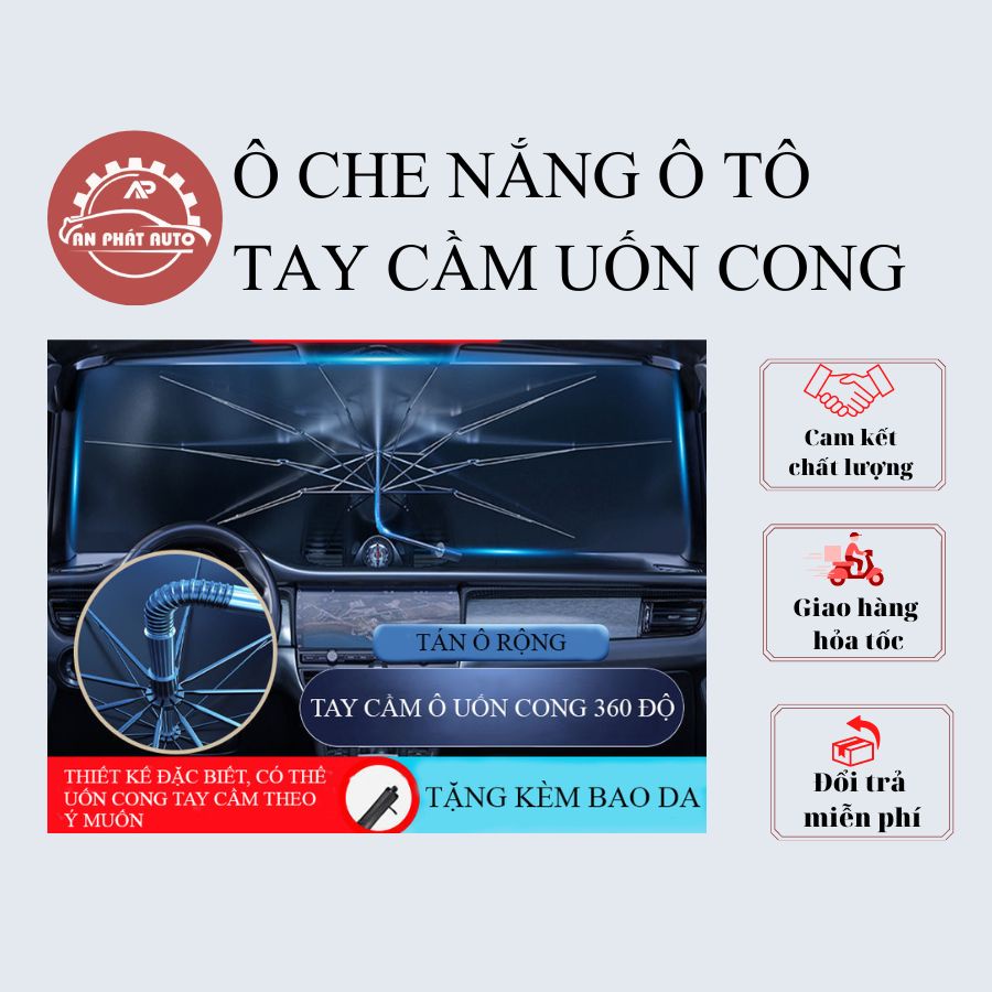 Ô Dù Che Nắng Bên Trong Kính Lái Ô Tô/ Chất Liệu Bạt Phủ Titan Cách Nhiệt, Chống Nắng Bảo Vệ Nội Thất ÔTô [Hàng Cao Cấp]