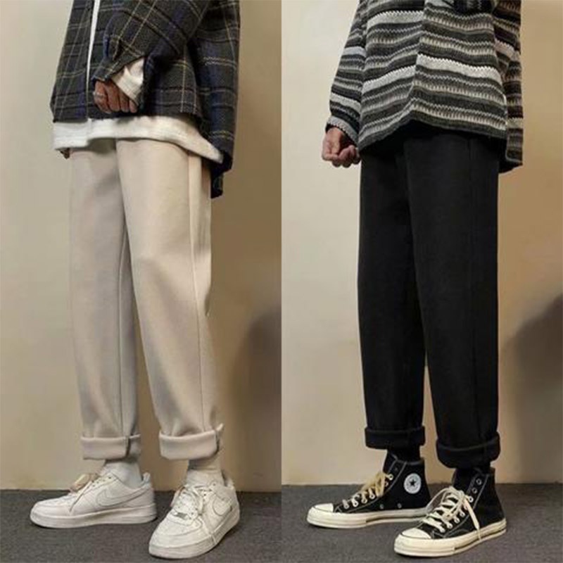 Quần dài AOKANG ống đứng dáng rộng màu sắc đơn giản thời trang thu đông kiểu Hàn Quốc cho nam