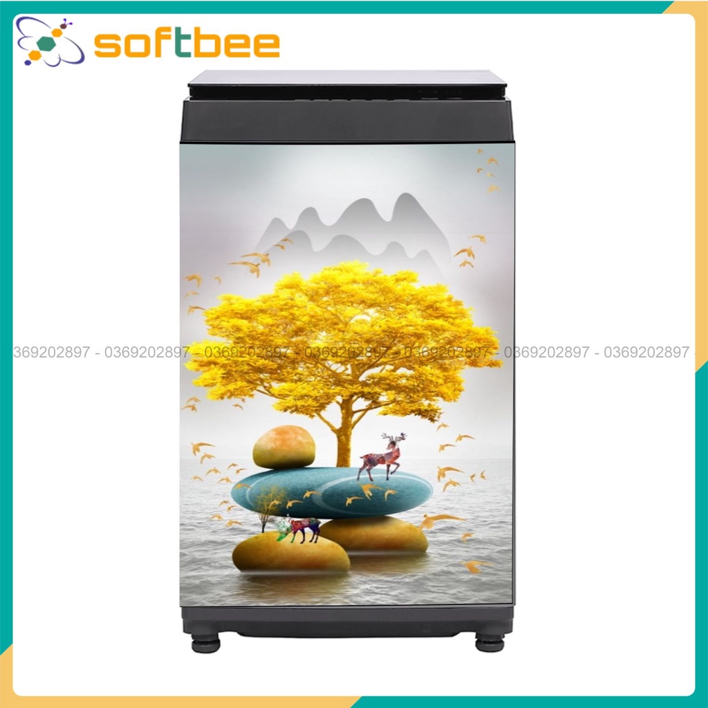 Miếng dán máy giặt . Kích thước: 0.6m x 0.9m / miếng. Hình ảnh sắc nét, keo bám chắc chắn.