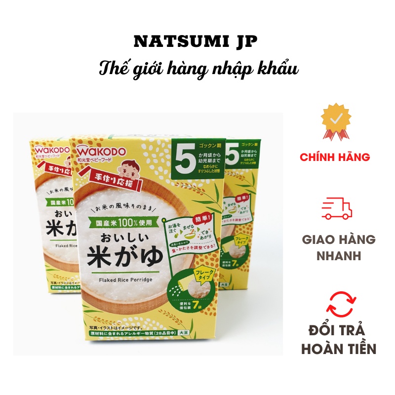 Cháo gạo ăn dặm wakodo cho bé từ 5M( Date T12/23)