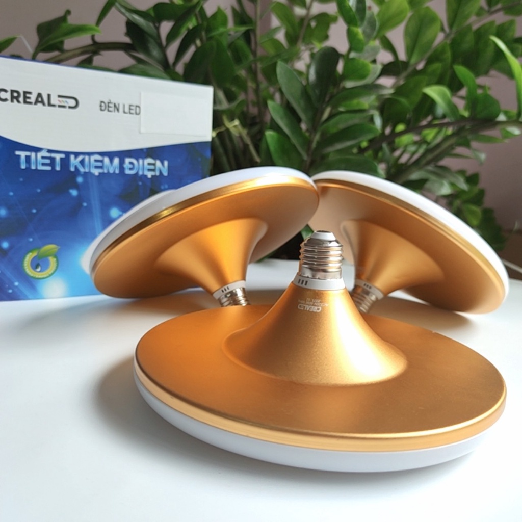Đèn đĩa bay đui e27 chính hãng CREALED bóng đèn tiết kiệm điện chống loá chống cận thị
