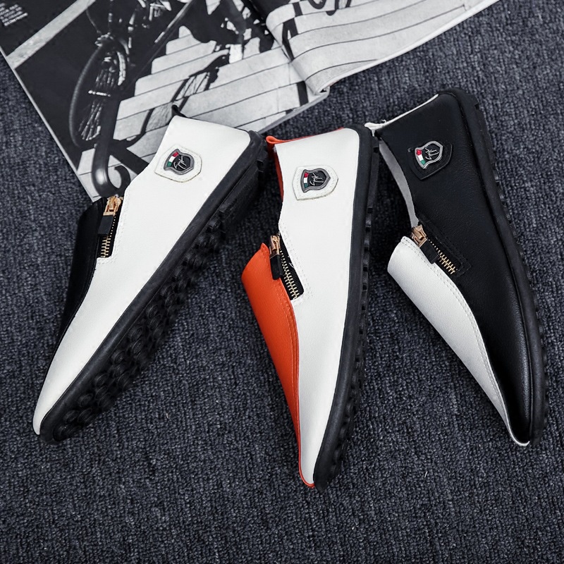 Giày Lười Da Pu Phong Cách Hàn Quốc Cá Tính Cho Nam