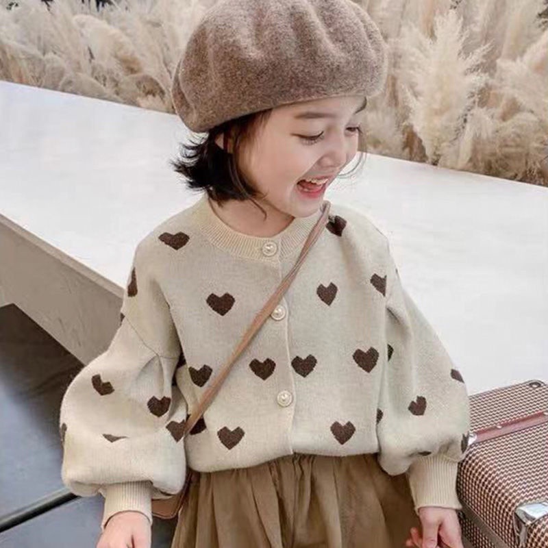 Áo Khoác Cardigan Dệt Kim Tay Phồng Phong Cách Hàn Quốc Thời Trang Xuân