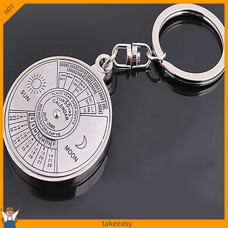 Móc khóa hợp kim bạc hình lịch 50 năm