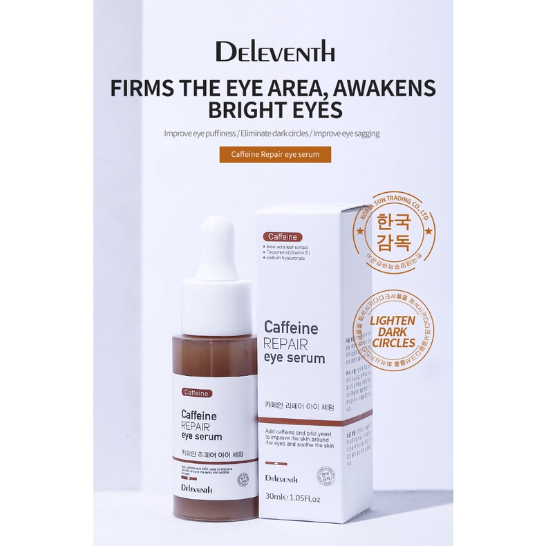 DEleventh Caffeine Ceramide Serum mắt Giảm Quầng Thâm Và Bọng Mắt Hiệu Quả phục hồi da mắt（30ml）