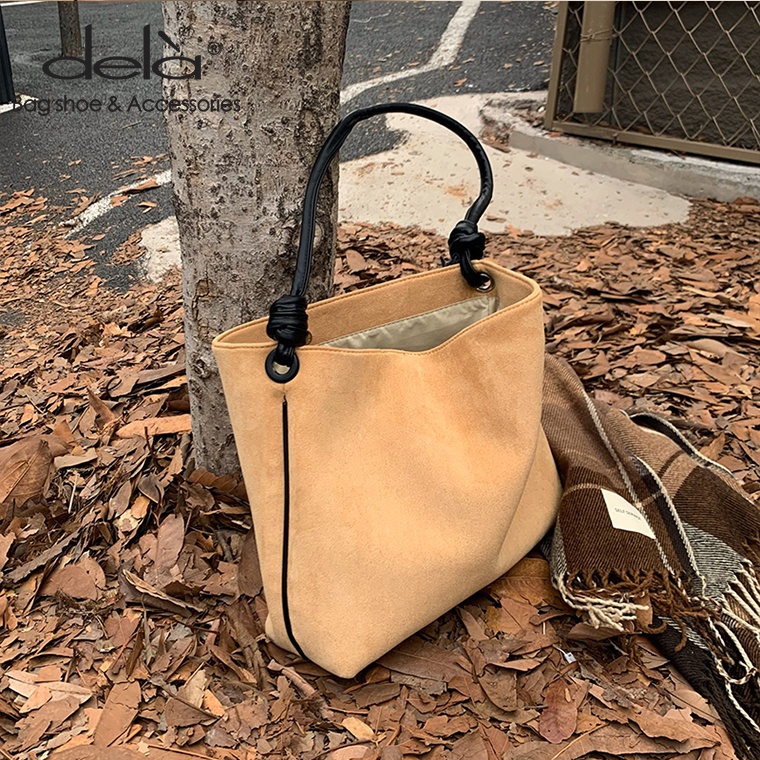 Túi Xách Da Lộn Đeo Chéo Một Bên Vai Sức Chứa Lớn Thời Trang Thu Đông Hàn Quốc Cổ Điển Dành Cho Bạn Nữ