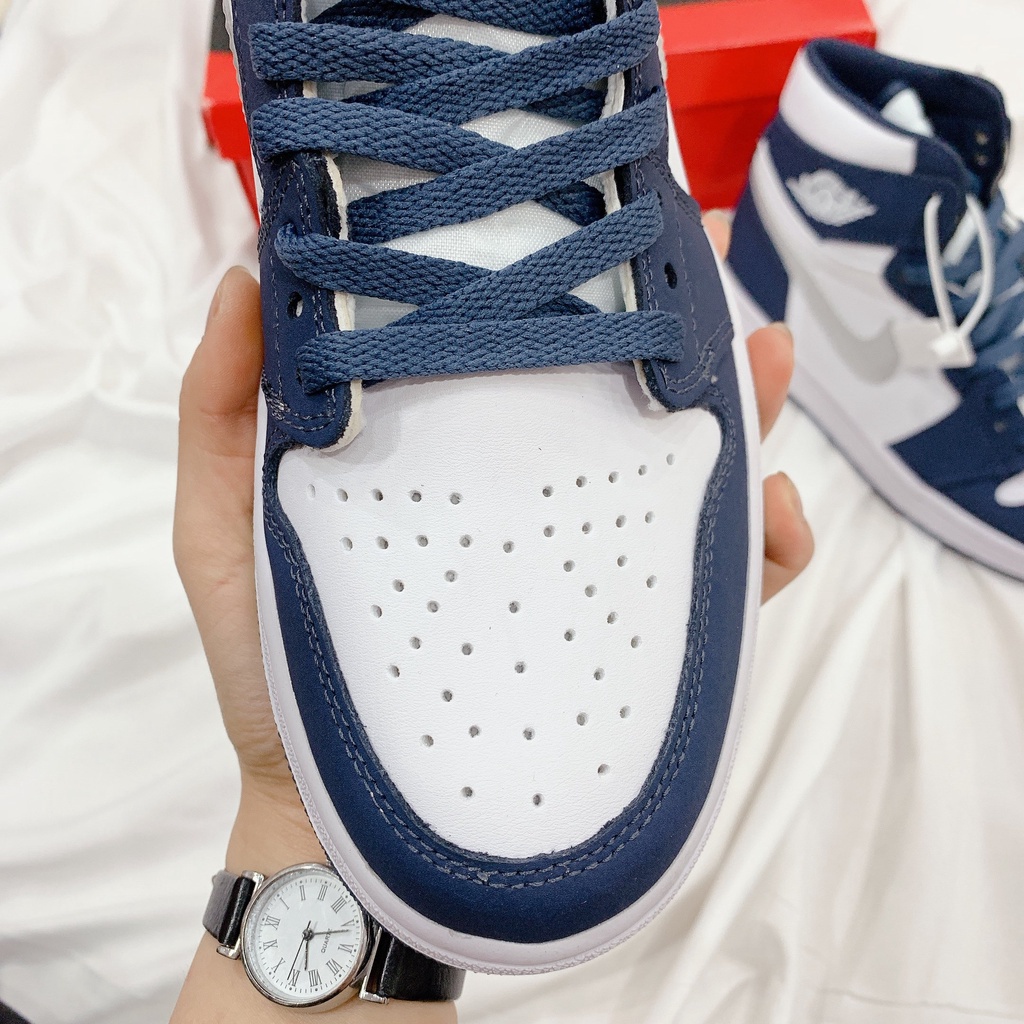 Giày thể thao hot 2022 ,Giày air jordan 1 high navy, giày jd xanh than cổ cao nam nữ