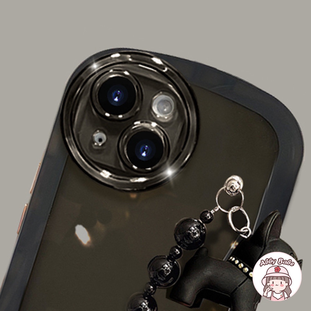 Ốp Điện Thoại TPU Mềm Trong Suốt Chống Sốc In Hình Chó Bull Có Dây Đeo Cổ Tay Cho IPhone 11 7Plus 13 12 11 Pro Max