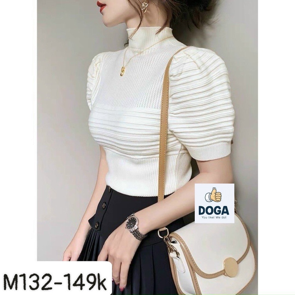 Áo Len Gân DOGA M132 Cotton Co Giãn Phong Cách Sành Điệu Sang Trọng Quý Phái