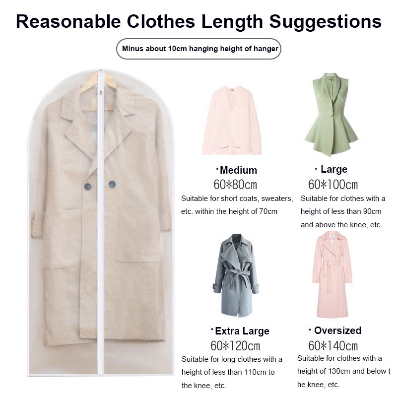 Set 3 / 5 Vỏ Bọc Quần Áo Chống Bụi Tiện Lợi