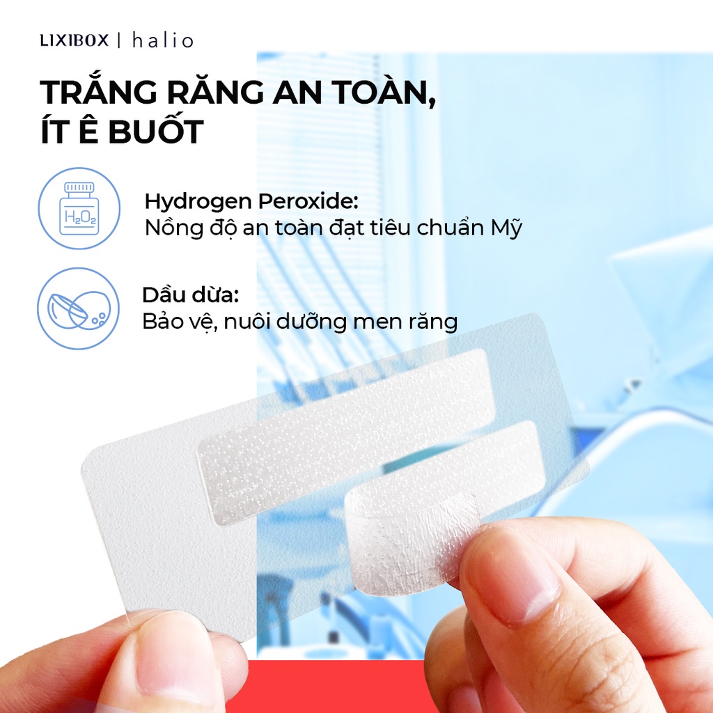 Combo Bàn chải điện Halio Sonic SmartClean và 7 Miếng Dán Trắng Răng