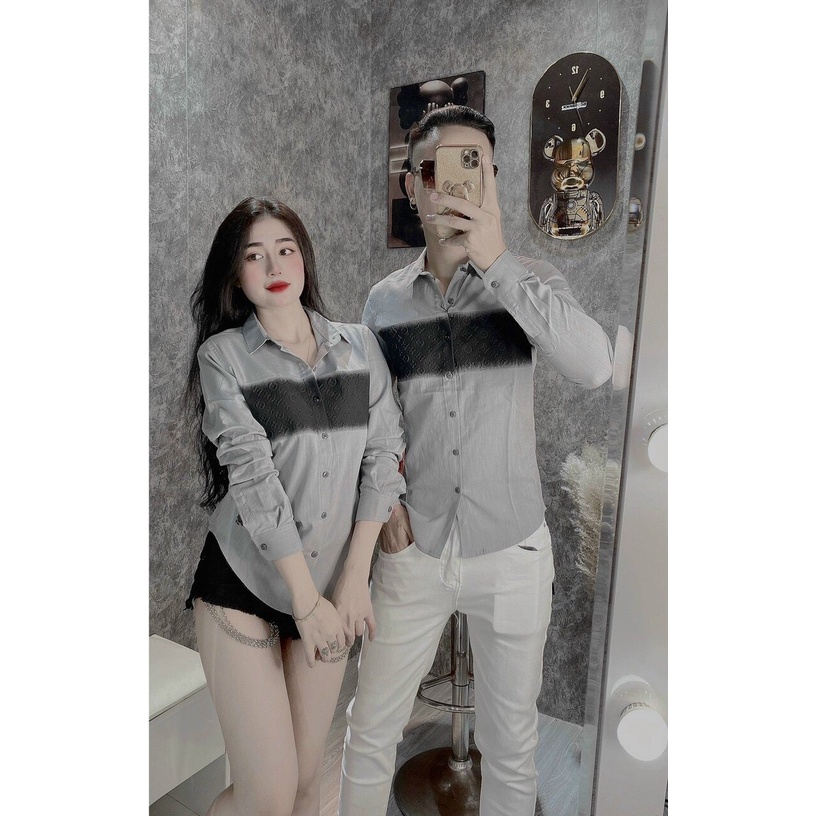 Áo sơ mi nam nữ, áo cặp đôi dài tay vải đũi nhăn phong cách thời trang sang trọng
