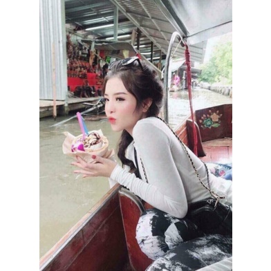 Áo Thun Body Dài Tay Korea Nữ  🌸 Phông dáng ôm trơn màu Đen  Trắng  Vàng  Nâu ulzzang sexy SIÊU HOT 🌸