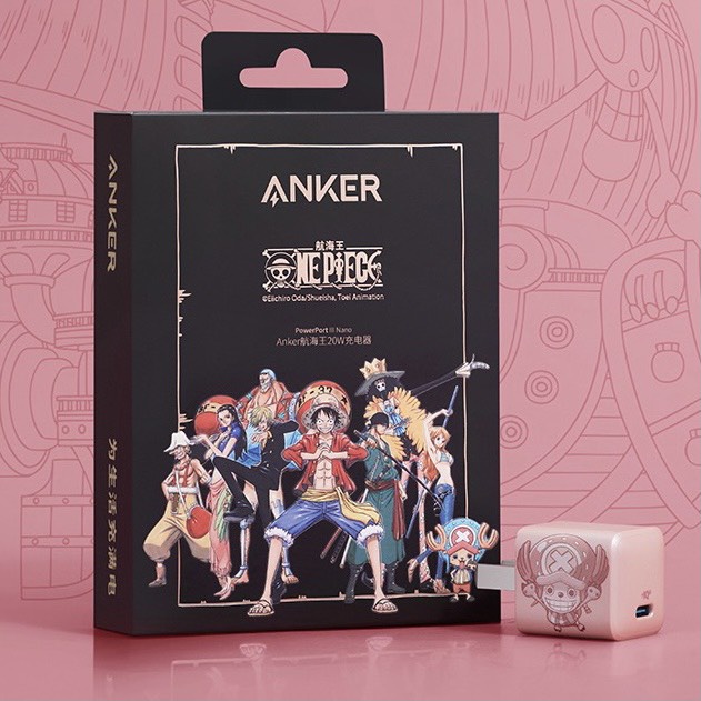 Củ sạc nhanh 20W Anker Onepiece Luffy Nano III + Cáp C to Lighting Phiên bản One Piece - A9541 + A2633