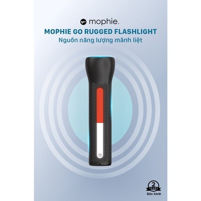Bộ sạc kích bình mophie GO Rugged Flashlight 36.6Wh/700Amp dung lượng 9000mAh/3.7V - Tích hợp đèn pin, sạc dự phòng