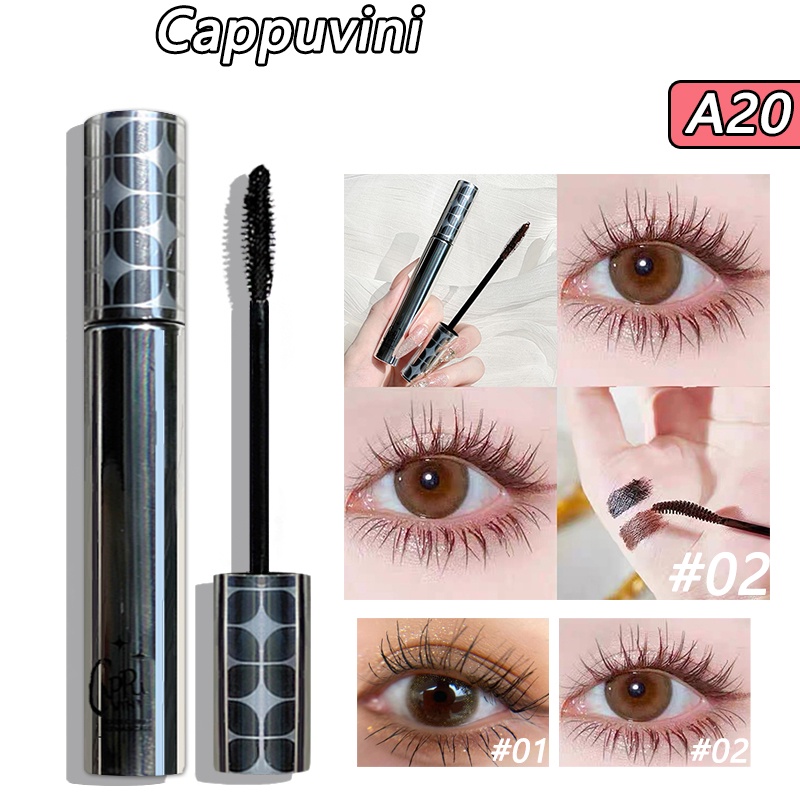 Mascara CAPPUVINI Màu Đen Tự Nhiên Lâu Trôi Chống Thấm Nước Tuýp Bạc 6g
