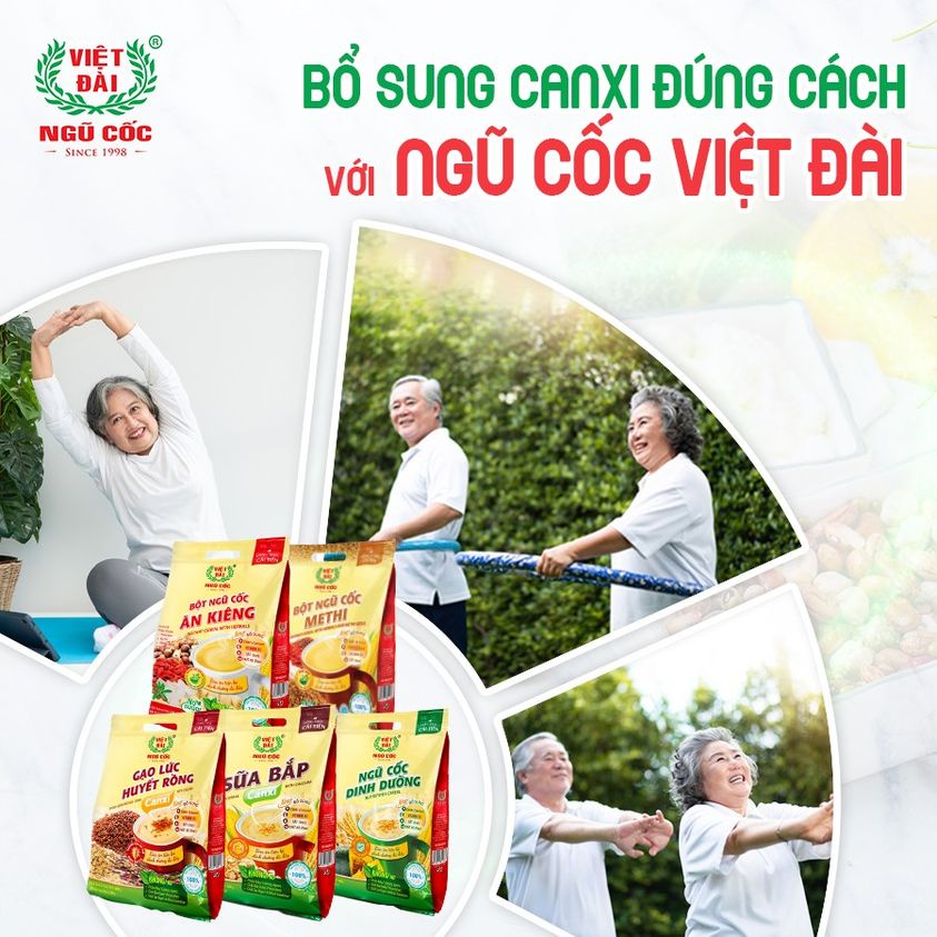 Bột Ngũ Cốc Sữa Bắp Canxi VIỆT ĐÀI Bổ Sung Canxi Giúp Xương Chắc Khỏe Túi 600g