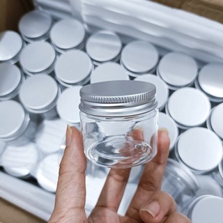 Hủ Nhựa Trong Nắp Kim Loại 50G - 100G Có Nắp Chặn