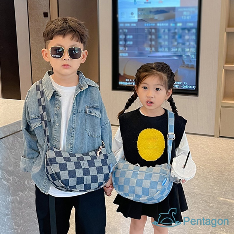 Túi Xách Đeo Vai Màu Trơn Sọc Ca Rô Cỡ Lớn Thời Trang Hàn Quốc Đáng Yêu Dành Cho Trẻ