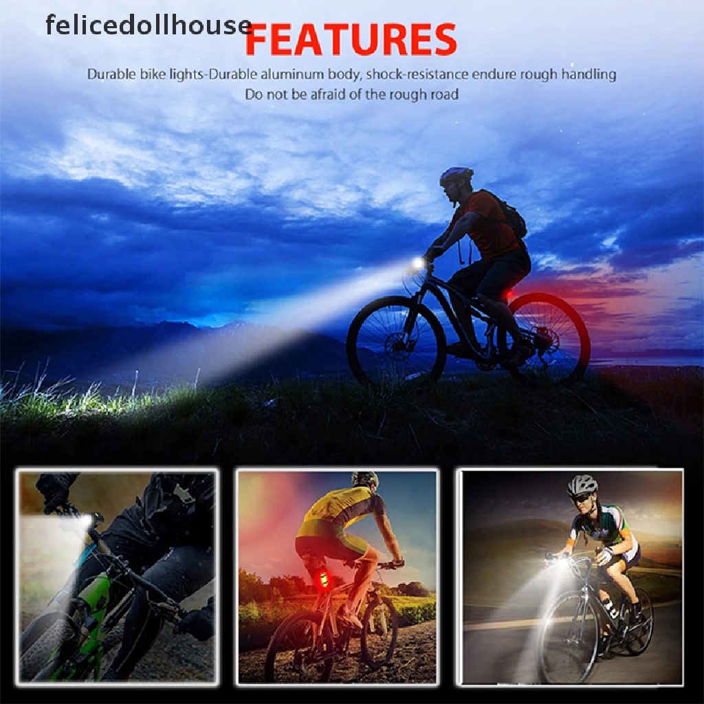 Bộ Đèn Pha LED Sạc USB Chuyên Dụng Cho Xe Đạp MTB