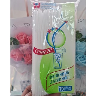 Túi 70 ống hút cong / Ống hút sữa, trái cây