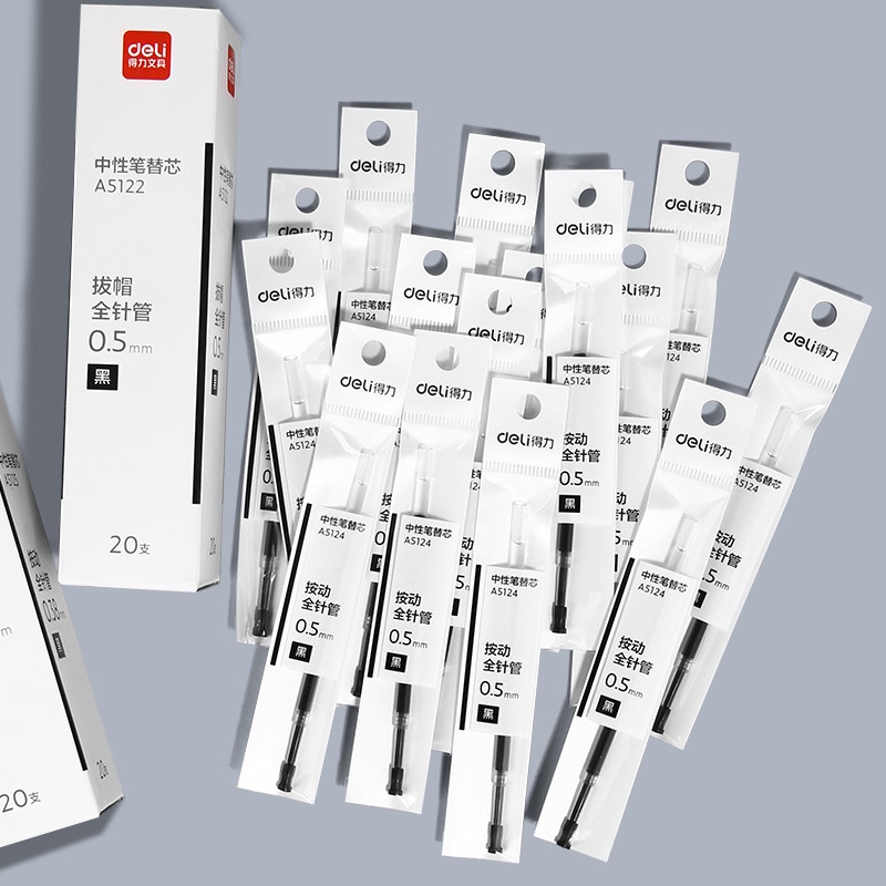 Ruột Bút Gel Deli Ngòi 0.5mm Dùng Thay Thế Cho Bút Bi A03, A06 Taro Stationery