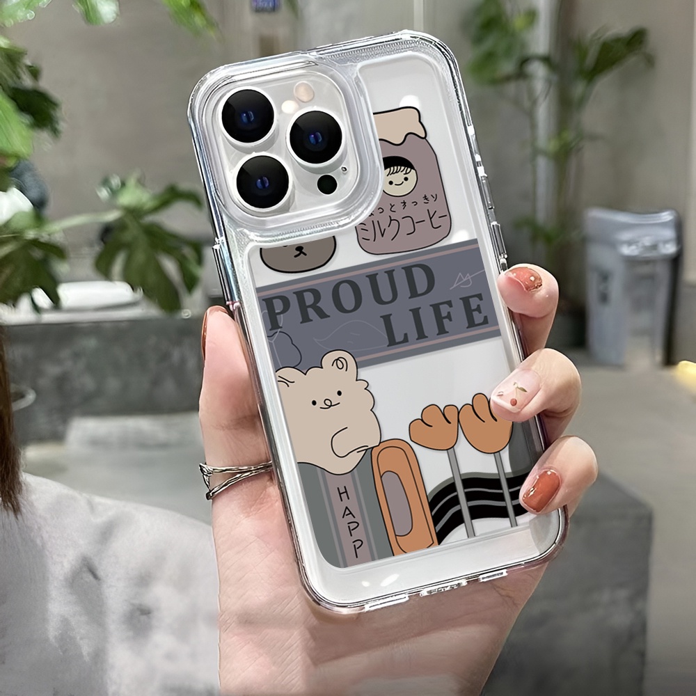 Ốp Điện Thoại Trong Suốt Hình Gấu Dễ Thương Cho iphone 14 Pro Max 14 Plus 13 11 12 7Plus X XR XS Max 8 7