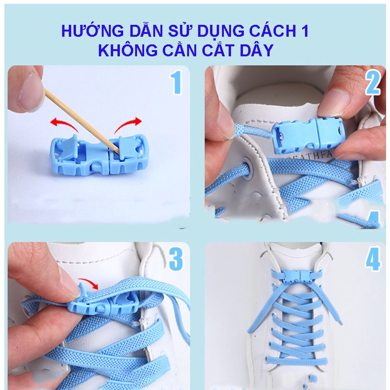 1 cặp dây giày sneaker KAYFIA co giãn, dẹt thông minh  phù hợp với giày thể thao nam nữ, trẻ em