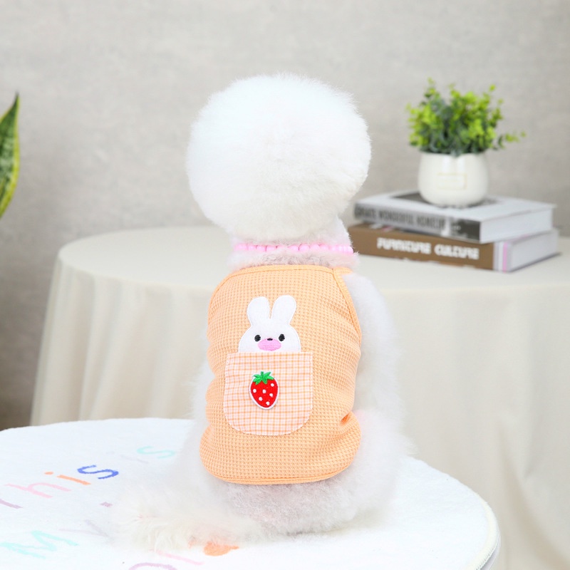 Áo Hai Dây Thêu Hình Trái Tim Sau Lưng Cho Thú Cưng