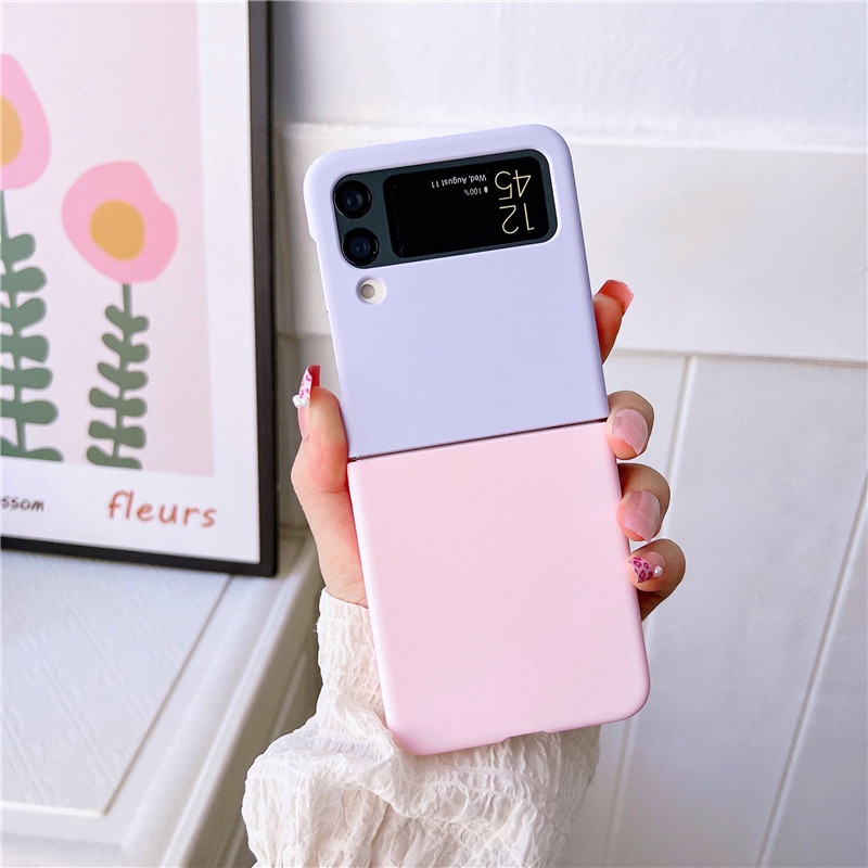 Ốp Điện Thoại Nhựa Cứng Màu Sắc Tương Phản Cho Samsung Galaxy Z Flip 4 3 5G Z Flip4