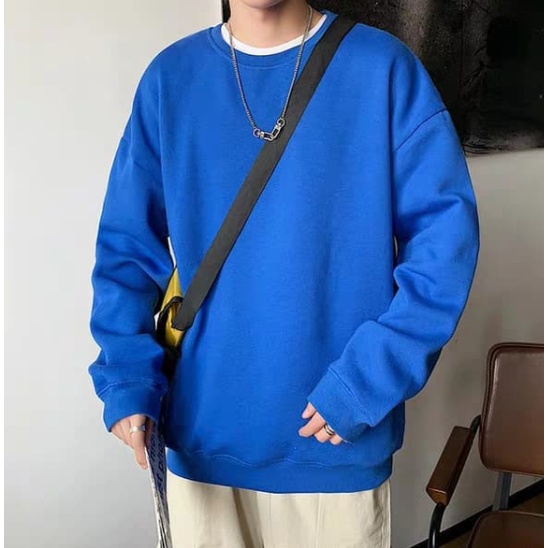 Áo Sweater Áo Thun Nỉ Trơn Cổ Tròn Thời Trang Nam Nữ Unisex Dài Tay Phong Cách Siêu Hot Mọi Thời Đại