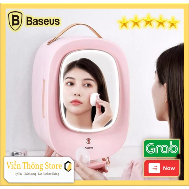 Tủ lạnh Mini Baseus 13 Lít 2 Chiều Lạnh & Nóng Chính Hãng chuyên để mỹ phẩm có gương trang điểm CRBXNS