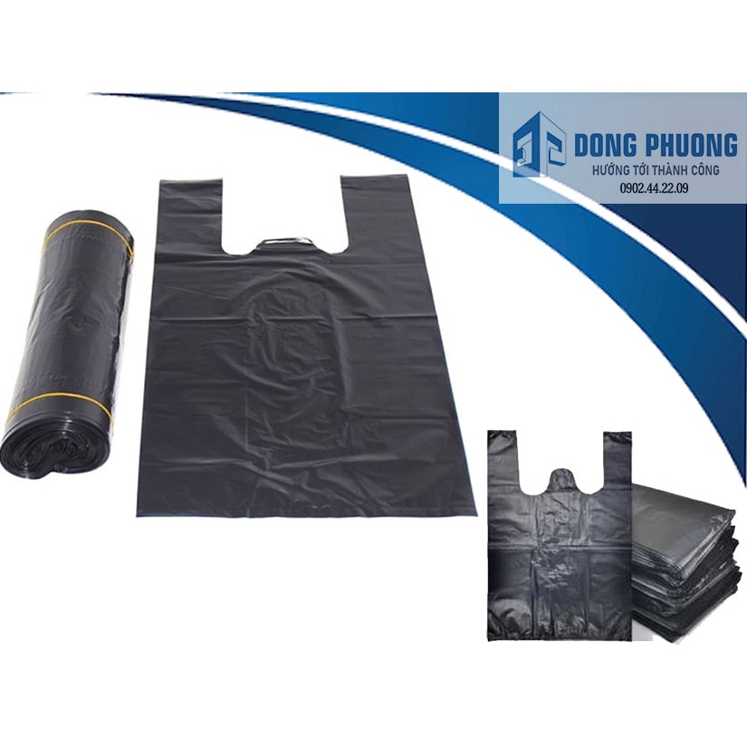 Bịch nilon, đóng hàng nhiều size - 1kg, bọc nilon quai xách màu đen dẻo dai đựng rác - đông phương đồ dùng 1 lần