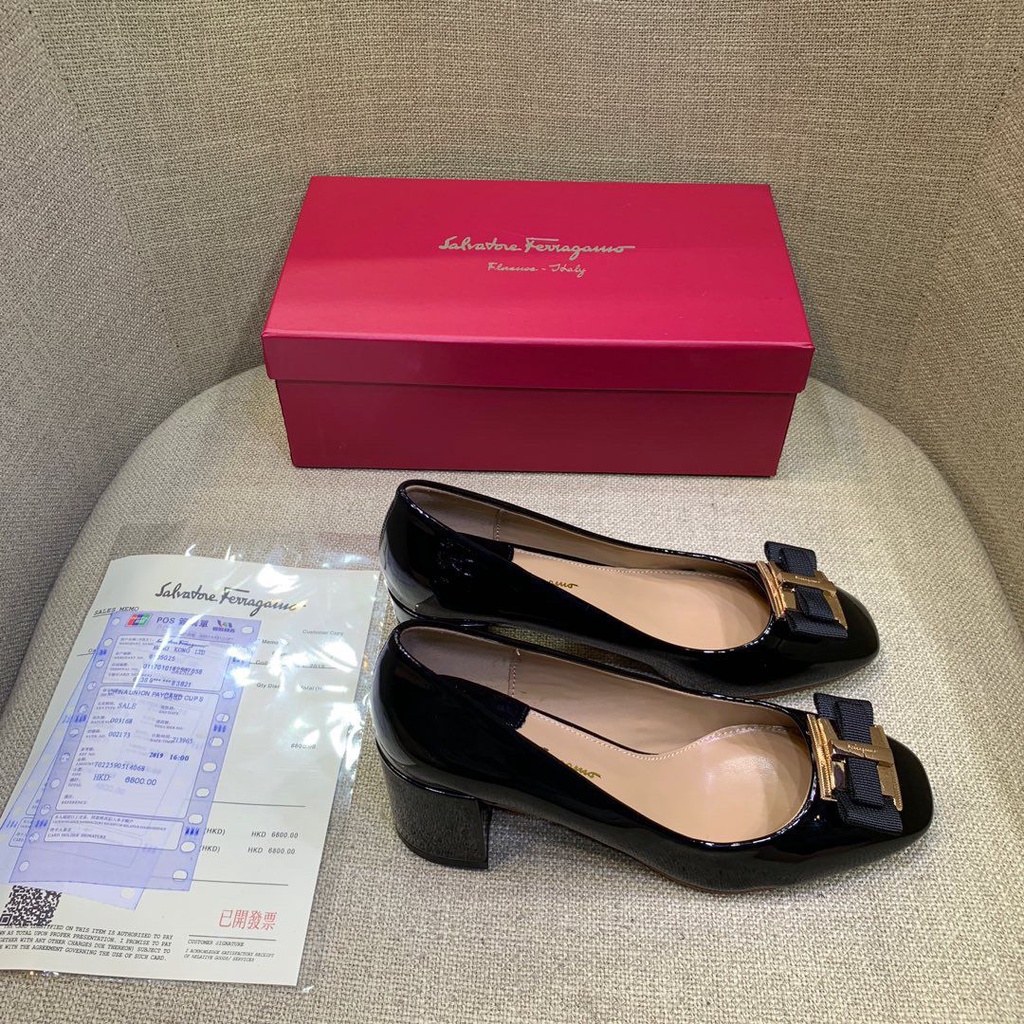 ! Giày Cao Gót Da Bò Mềm Đế Bằng Đính Nơ 5 Màu Lựa Chọn ferragamo Lady 2022