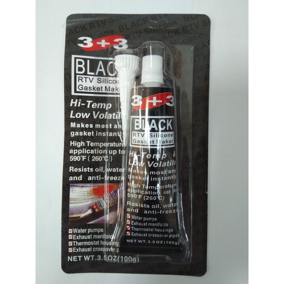 Keo đen 3+3, keo dán gioăng 3+3 chịu nhiệt, keo silicon dán roong 3+3 chịu nhiệt, keo tạo roong 3+3, keo tạo gioăng 3+3