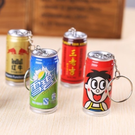 Móc Khóa Bút Bi Viết Tạo Hình Lon Nước Độc Đáo - Bút Bi Nước Văn Phòng Mực Đen