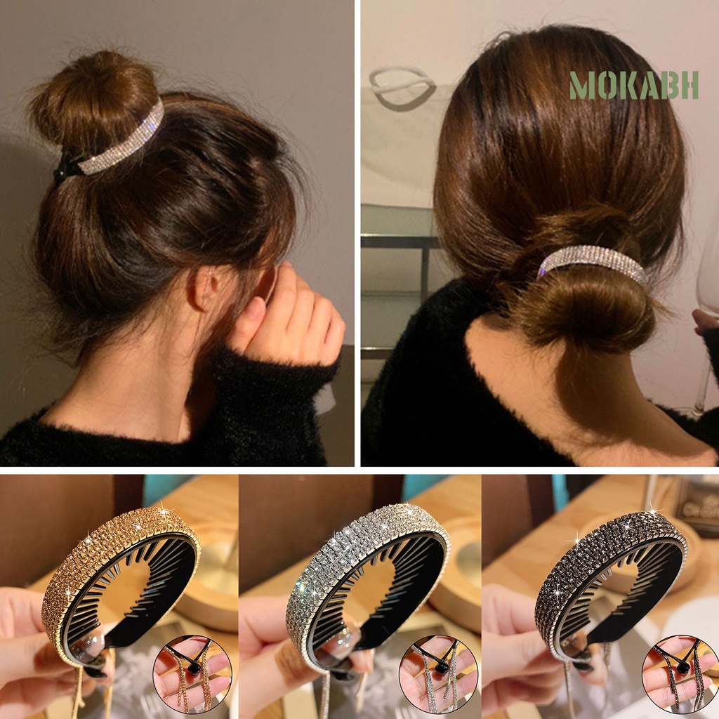 Kẹp Tóc Đính Đá Phối Tua Rua Tạo Kiểu Tóc Đuôi Ngựa Thời Trang Cho Nữ