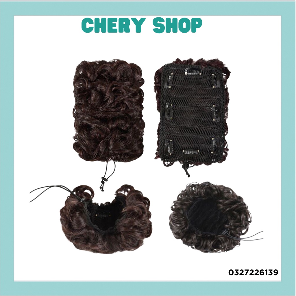 Tóc giả nữ đẹp búi PHU NHÂN cao cấp loại to làm bằng sợi to cao cấp