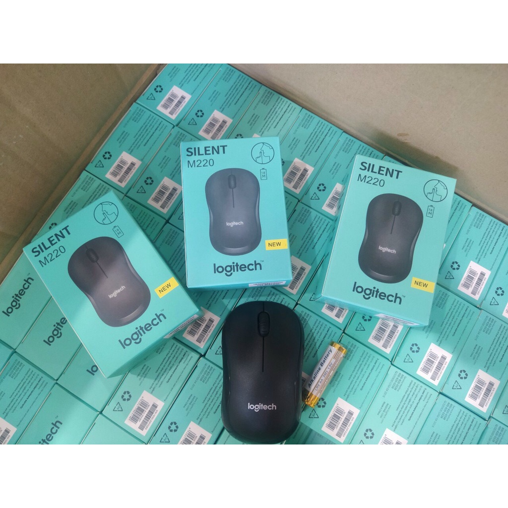 Chuột không dây Logitech Silent M220 Đen Nhập Khẩu