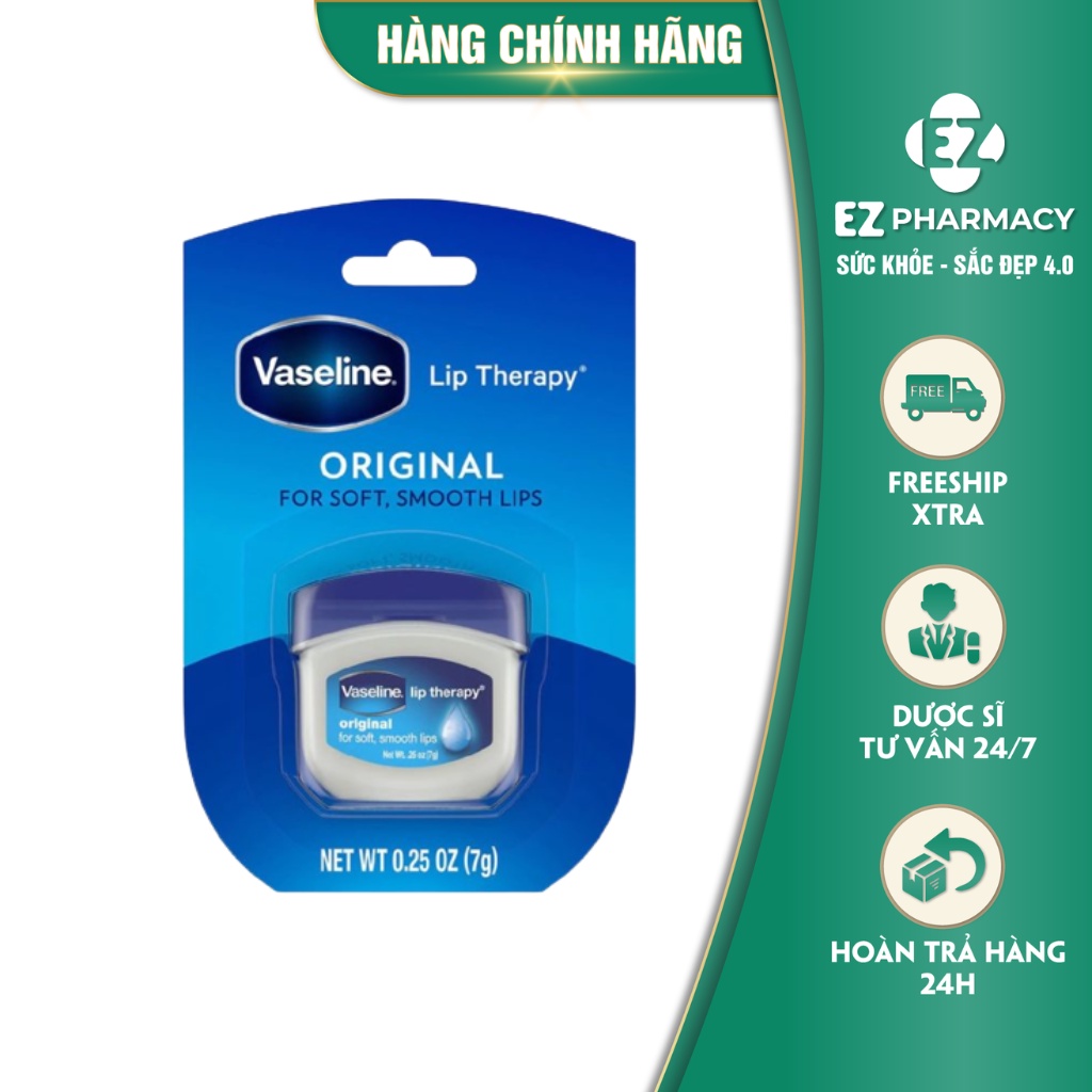 Sáp dưỡng Môi Mềm Mịn Vaseline Lip Therapy giúp đôi môi mềm mượt, căng mọng đầy bất ngờ Ez Pharmacy