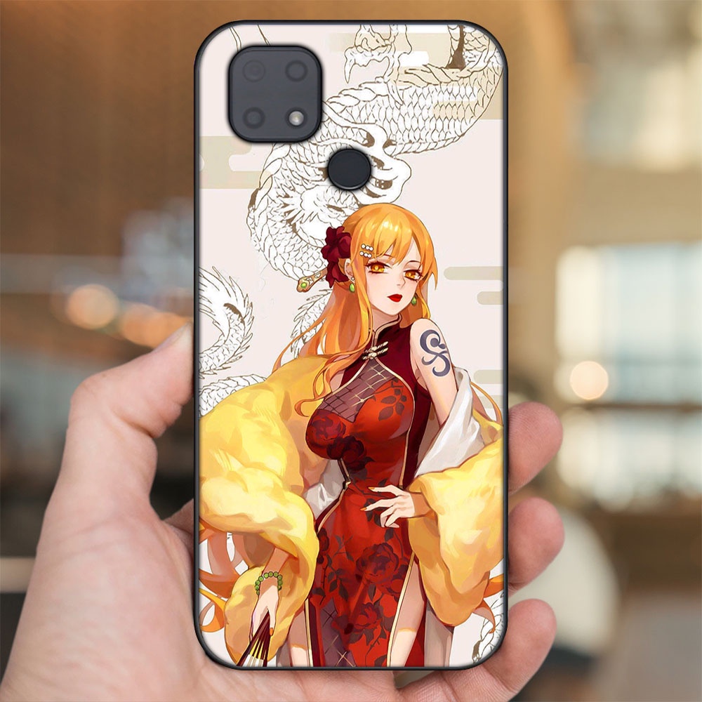 Ốp lưng Xiaomi Redmi 10C viền đen in hình Nami One Piece Đảo Hải Tặc